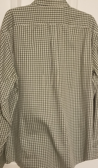 Nautica men's button shirt green/white checkers L - Picture 2 of 2